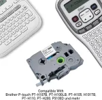 2 x Cartridgeify etikečių juostelių pakaitalas, skirtas Brother P-touch Tz Tze-231 (12 mm x 8 m), juodos spalvos ant baltos, skirtas Ptouch etikečių spausdintuvui Pt-d210 Pt-d220 Pt-d200 Pt-h110 Pt-d400 H100lb H100lb