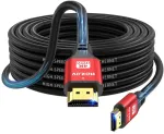 Jojobnj 4k Hdmi kabelis 12m didelės spartos Hdmi 2.0 kabelis 4k@60hz 18gbps Ultra Hd Ethernet Audio Return Video 4k 1080p 3d Arc Hdr suderinamas su XBOX Ps5 Ps4 Hdtv ne&scaron;iojamu kompiuteriu ir kt. (raudonas)