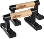 A2z Sport&reg; Parallettes mediniai &ndash; auk&scaron;čiausios kokybės atsispaudimų rankenos iki 500 kg &ndash; neslystančios stovėjimo ant rankų rankenos / lygiagretės &ndash; atsispaudimų strypai vidaus ir lauko treniruotėms, jėgos treniruotėms ir jogai