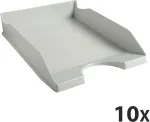 Exacompta 12306d Ecotray Premium dėklai lai&scaron;kams, pagaminti i&scaron; perdirbto plastiko, Din A4 formato, idealūs jūsų organizacijai. Tvirtos ir sukraunamos laikymo dėžutės, mėlynas angelas, pilkos spalvos, 10 vnt.