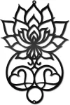 Plakatas Creatcabin mandala lotoso metalinė sienų dekoracija &scaron;irdies formos gėlės sienų pakabinamas dekoras meditacijos kambariui dekoratyvinės siluetų sienų skulptūros meno kūrinys ornamentas jogos namų biuro sodui 30 x 20 cm