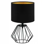 Globo Lighting Naktinė stalinė lempa led E27 vielinė juoda aukso spalvos