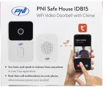 PNI Safe House IDB15 WiFi vaizdo durų skambutis, naktinis matymas, IP54, integruota baterija, valdymas per &bdquo;Tuya&ldquo; programėlę