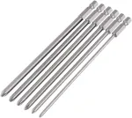 Fixinus 6 dalių magnetinių ilgų Phillips atsuktuvų antgalių rinkinys, 1/4 colio S2 plieno Phillips atsuktuvų antgalių įrankių rinkinys rankiniam elektriniam atsuktuvui Ph1 Ph2-150 mm