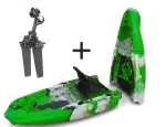 Vienvietė modulinė žvejybinė baidarė AMBER KORA 10.8, Flap pedal, 330 x 88 x 31 cm, Lime/Baltas, HDPE (Nemokamas pristatymas)