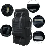 Wesoke 80l žygio kuprinė, kelioninis molle ruksakas, kariniai taktiniai dienos ruksakai, pastorintas, reguliuojamas, vandeniui atsparus didelės talpos lauko ruksakas su usb jungtimi, juodas
