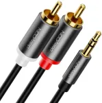 Deleycon 1 m jack į Rca kabelį 3.5 mm audio kabelio konverteris mobiliajam telefonui ir i&scaron;maniajam telefonui į Hifi imtuvą 3.5 mm Aux jack į Rca male (ypač plonas ir lankstus)