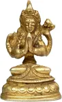 Purpledip statulėlė Tara, moteri&scaron;kosios bodhisattvos miniatiūra, tibeto budistų deivė sudėtomis rankomis, žalvaris (12059)