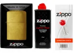 Zippo "brass Brushed" benzininis žiebtuvėlis su priedais