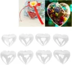 Buachois 5 skaidrių užpildomų kamuoliukų rinkinys, &scaron;irdelės formos, užpildomi plastikiniai papuo&scaron;alai, pakabinami, skaidrūs, tvirtos medžiagos papuo&scaron;alai &bdquo;pasidaryk pats&ldquo; amatams, Kalėdoms (s)