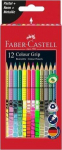 Faber-Castell - 12 spalvotų pie&scaron;tukų su specialiu laikiklio užsegimu, pastelinės-neoninės spalvos dėžutėje (201569)