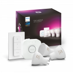 Philips Hue WCA Starter Kit 4,3W GU10 3vnt, Tiltas, Jungiklis | GU10 | 4,3 W | RGBW 2000-6500K | Bluetooth ir Zigbee