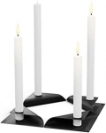 HOFATS SQUARE CANDLE žvakių laikiklių rinkinys, juoda, 4 vnt.