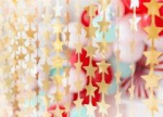 PartyDeco Kutų užuolaida dekoracijoms Žvaigždės, Spalva: Auksinė