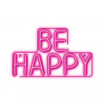Neon PLEXI LED BE HAPPY rožinė NNE10 Neolia