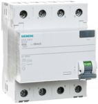 Siemens 5SV4346-0 Liekamosios srovės grandinės pertraukiklis 4P 63A 0,03A Tipas AC 30mA 400V SENTRON 5SV4346-0