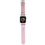 Apyrankė Apple Watch 1 / 2 / 3 / 4 / 5 / 6 / SE / 7 / 8 (38 / 40 / 41 mm) Hello Kitty Strap Kitty Head (HKAWMPGKHP) rožinės spalvos