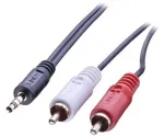 Lindy 3 m auk&scaron;čiausios kokybės Phono į 3,5 mm kabelis, 2 x RCA, ki&scaron;tukas, 3,5 mm, ki&scaron;tukas, 3 m, juodas