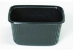 Multi Salotų puodelis 250 g 108x82x47 mm stačiakampis PS juodas, 10 pak. x 100 vnt./dėžėje