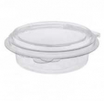 Multi Puodelio/įdėklo Deli Pot Topper apvalus 165 ml &Oslash;101xH35mm RPET dangtelis su atlenkiamu dangteliu, skaidrus, 396 vnt./dėžėje