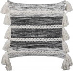 Beliani Lumarko Cotton dekoratyvinė pagalvė su kutais 45 x 45 cm juodai balta ROCHEA!