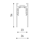 Magnetinių sistemų pavir&scaron;inis bėgelis TRACK 48V SURFACE, juodas, 2m