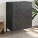&Scaron;oninė spintelė, juodos spalvos, 68x39x89cm, plienas
