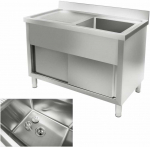 Royal Catering Kriauklė nerūdijančio plieno baseino kriauklė virtuvei, plotis 120cm