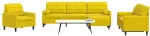 Sofa Sofos komplektas su pagalvėlėmis, 4 dalių, geltonas, aksomas