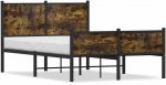 Lova Lovos rėmas be čiužinio, dūminio ąžuolo, 120x200cm, metalas