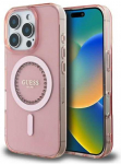 Guess IML Rhinestones MagSafe - dėklas skirtas Apple iPhone 16 Pro Max Rožinė
