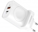 Įkroviklis VEGER (W002E) (1xUSB-C; 1xUSB; Watch; 25W) baltas