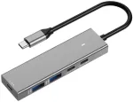 Spacetronik Adapteris HUB 5w1 USB-A ir USB-C NA USB 3.2 SPU-M16