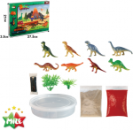 MILE 3D scena dinozaurai rinkinys su spalvingais dinozaurais