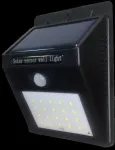 0.75W LED fasado &scaron;viestuvas OPTONICA, juodas, 6000K, IP54, su saulės baterija ir judesio/būvio davikliu