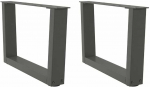Kavos staliuko kojelės, V formos, 2 vnt., antracito spalvos, 60x(30-31,3) cm, plienas