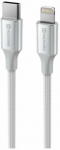 SWISSTEN TEXTILE II duomenų kabelis USB-C &ndash; žaibi&scaron;kas 1,5 m baltas