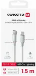 SWISSTEN TEXTILE II duomenų kabelis USB-C &ndash; žaibi&scaron;kas 1,5 m baltas