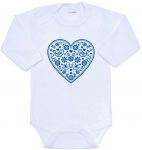 Kūdikių kombinezonas su ra&scaron;tu New Baby Folk Pattern Mėlyna Heart, 80 (9-12m)