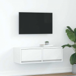 TV staliukas Televizoriaus spintelė, balta, 80x31x25,5 cm, apdirbta mediena