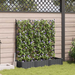 Sodo vazonas 3 pcs Juodas 120 x 40 x 125,5 cm Plastmasė