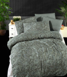 Riposo Premium satino medvilnės patalynės komplektas MELINA Žalias 200x200 cm