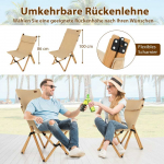 Lauko baldų komplektas Promotions Sulankstomas stovyklavimo kėdė, 80x52x86 cm, natūrali