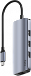 Cudy UH606 interface hub USB 3.2 Gen 1 (3.1 Gen 1) Type-C 5000 Mbit/s Pilkas, Sidabrinis