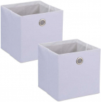 Bonideco Rinkinys i&scaron; 2 daiktų laikymo dėžių 30,5x30,5x30,5cm., baltos/sidabrinės spalvos