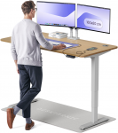 Elektrinis Reguliuojamo: Auk&scaron;čio stalas Desktronic HomePro Ąžuolo masyvas/Pilkas, 160x80cm, Dvigubas motoras, USB ir USB-C įkrovimo lizdai