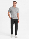 CLASSIC Eleganti&scaron;kos vyri&scaron;kos chino kelnės su klasikiniu kirpimu - grafito spalvos v2 om-pacp-0191
