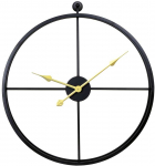 Vintažinis sieninis laikrodis Circulo 56 cm, juodo metalo rėmas, lofto stiliaus, didelis dekoratyvinis, retro, industrinis
