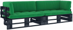 Lauko baldų komplektas Dvivietė sofa i&scaron; palečių su pagalvėlėmis, impregnuota pu&scaron;is