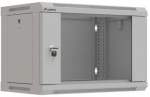 Lanberg Prie sienos montuojama 19" 6u 540x350 rack spintelė, pilka, stiklinės durys (plok&scaron;tos konstrukcijos)